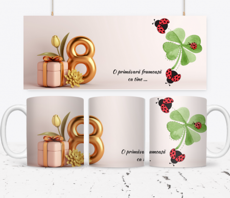 Cadouri pentru profesori sau absolventi - Cană personalizată martisor pentru Mama de 8 Martie SFM2026