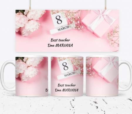 Cadouri aniversare - Cană personalizată martisor pentru Profesori si invatatoare 8 Martie SFM2024