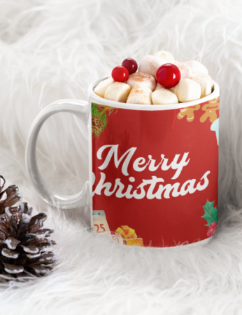 Cadouri aniversare - Cană personalizata cu poza ta - model Merry Christmas, tematica de Craciun