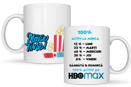 Cadouri aniversare - Cana personalizata HBO Movie Time 3041W