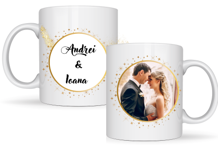 Cadouri aniversare - Cana personalizata cu poza si text pentru cuplu  sau tineri casatoriti CPF115_11