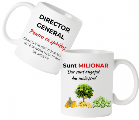 Cadouri aniversare - Cană personalizată pentru afaceristi, director general sau sefi milionari COP20057