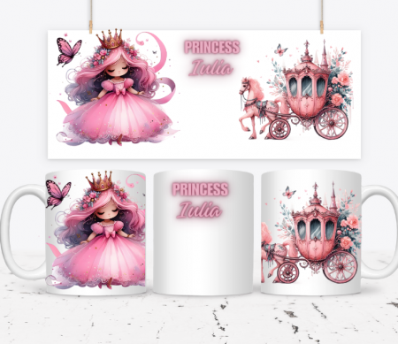 Cadouri copii 9 ani - Cană personalizată pentru fetite cu printese  KID1003 Princess