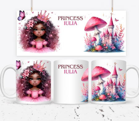 Cană personalizată pentru fetite cu printese  KID1004 Princess [1]