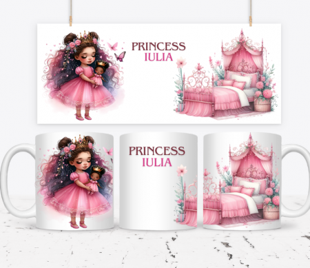 Cană personalizată pentru fetite cu printese  KID1005 Princess [1]
