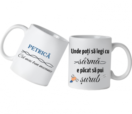Cadouri Colegi, sefi sau angajati - Cana personalizata pentru ingineri surub 330ml Inginer4001