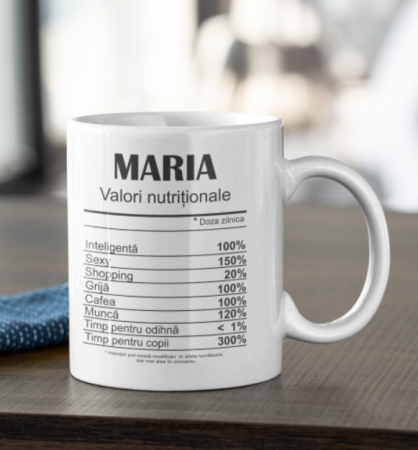 Cană personalizată Valoare nutritionala Maria SFM1003 [2]