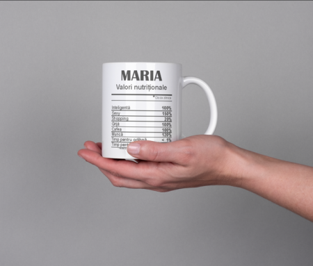 Cană personalizată Valoare nutritionala Maria SFM1003 [1]