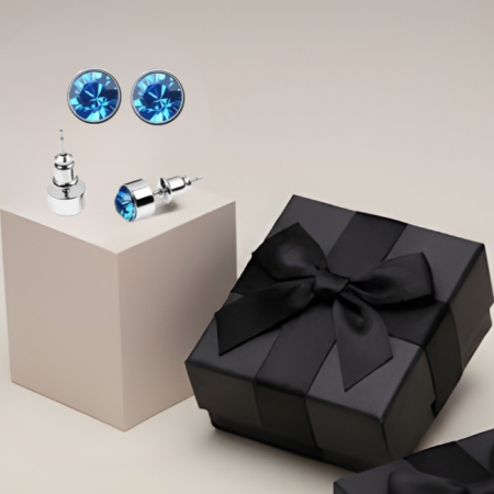 Cercei cu cristale - Cercei BRIGHT blue neon  cu cristale swarovski