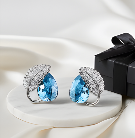 Cercei Leaves Highland cu cristale [1]