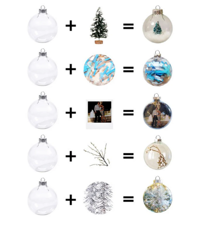 Glob personalizat cu insertie foto fata-verso rotund pentru brad Ø7cm [5]