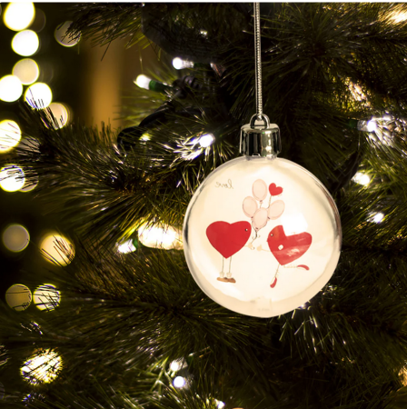 Glob personalizat cu insertie foto fata-verso rotund pentru brad Ø7cm [2]