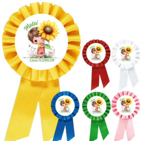 Cadouri pentru profesori sau absolventi - Cocarde Absolvire Personalizate - Clasa Florilor