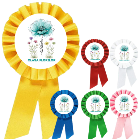 Cadouri pentru profesori sau absolventi - Cocarde Absolvire Personalizate - Clasa Florilor