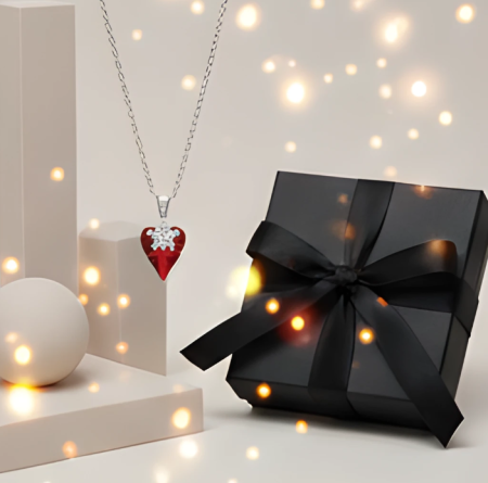 Colier  RED HEART cu cristale, placat cu aur 18k - Accesoriu Luxury al Iubirii [2]