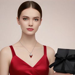 Colier  RED HEART cu cristale, placat cu aur 18k - Accesoriu Luxury al Iubirii [1]