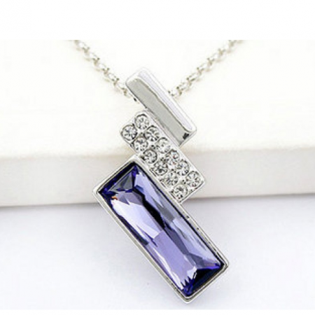 Colier cu Cristale Square Beautifull  violet, garantie 6 luni [1]