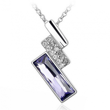Valentine's Day - Colier cu Cristale Square Beautifull  violet, garantie 6 luni