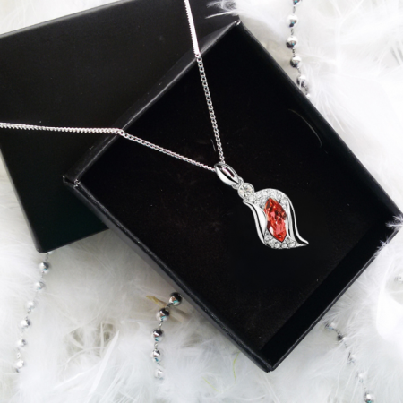 Colier cu cristale Water Drop rosu placat cu aur galben [1]