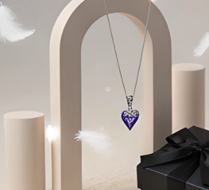 Colier  VIOLET HEART cu cristale, placat cu aur 18k - Accesoriu Luxury al Iubirii [9]