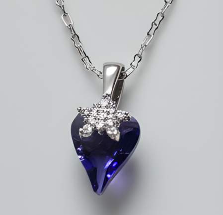 Colier  VIOLET HEART cu cristale, placat cu aur 18k - Accesoriu Luxury al Iubirii [6]