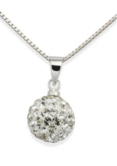 Fashion - Pandant SHAMBALA ALB cu lantic cu cristale