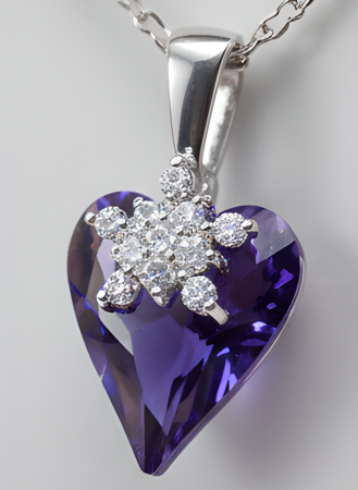 Colier  VIOLET HEART cu cristale, placat cu aur 18k - Accesoriu Luxury al Iubirii [3]