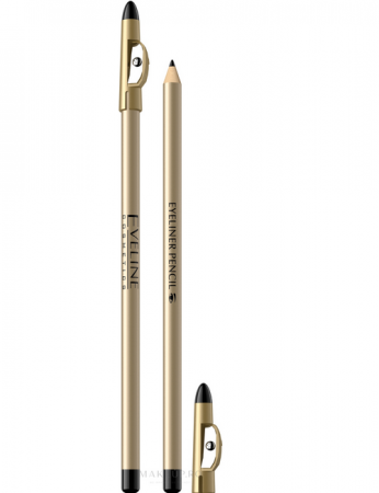 Make-up Creion ochi si sprancene - Creion contur  negru pentru ochi cu ascuțitoare Eveline Cosmetics Eyeliner Pencil