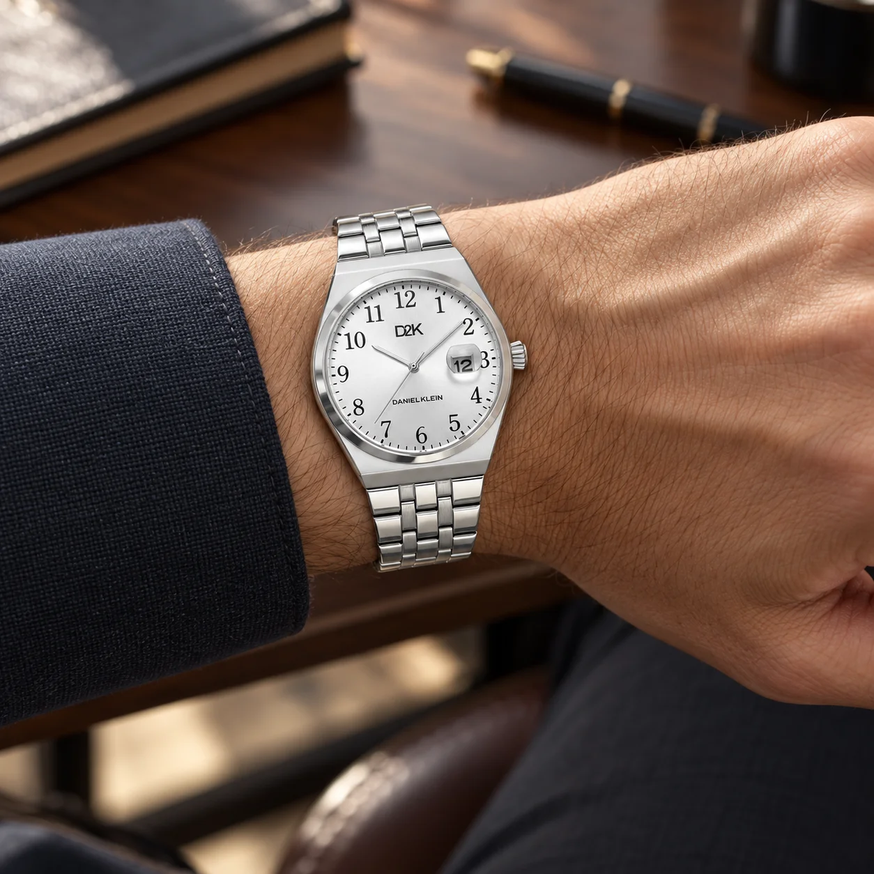 Daniel Klein D2K DK.1.14471-7 - Ceas barbatesc quartz argintiu [2]