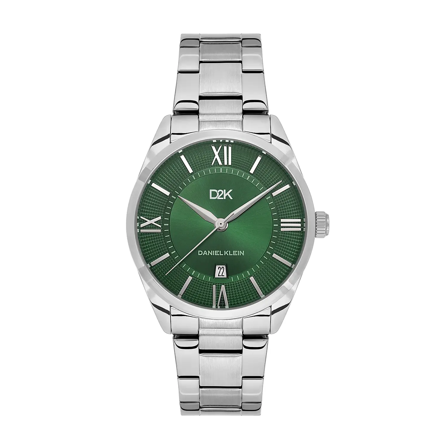 Ceasuri si Ochelari - Daniel Klein D2K DK.6.14452-4 - Ceas barbatesc quartz argintiu cu cadran verde
