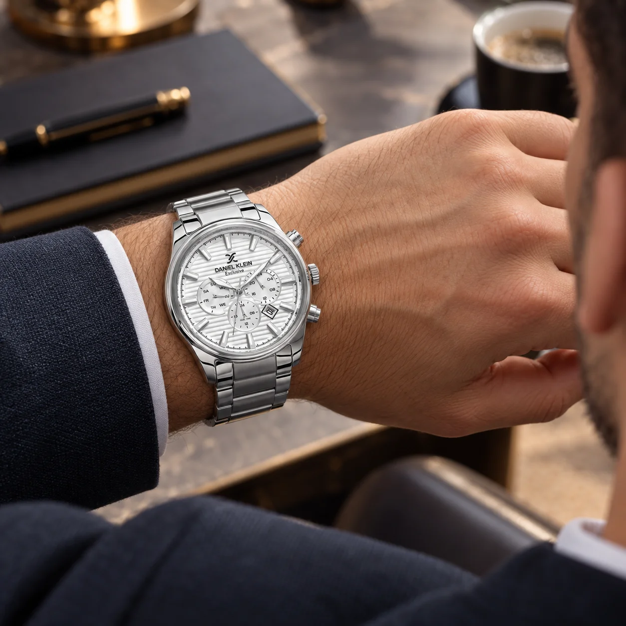 Daniel Klein Exclusive - Ceas Barbatesc Quartz Argintiu DK.6.14443-1 [2]
