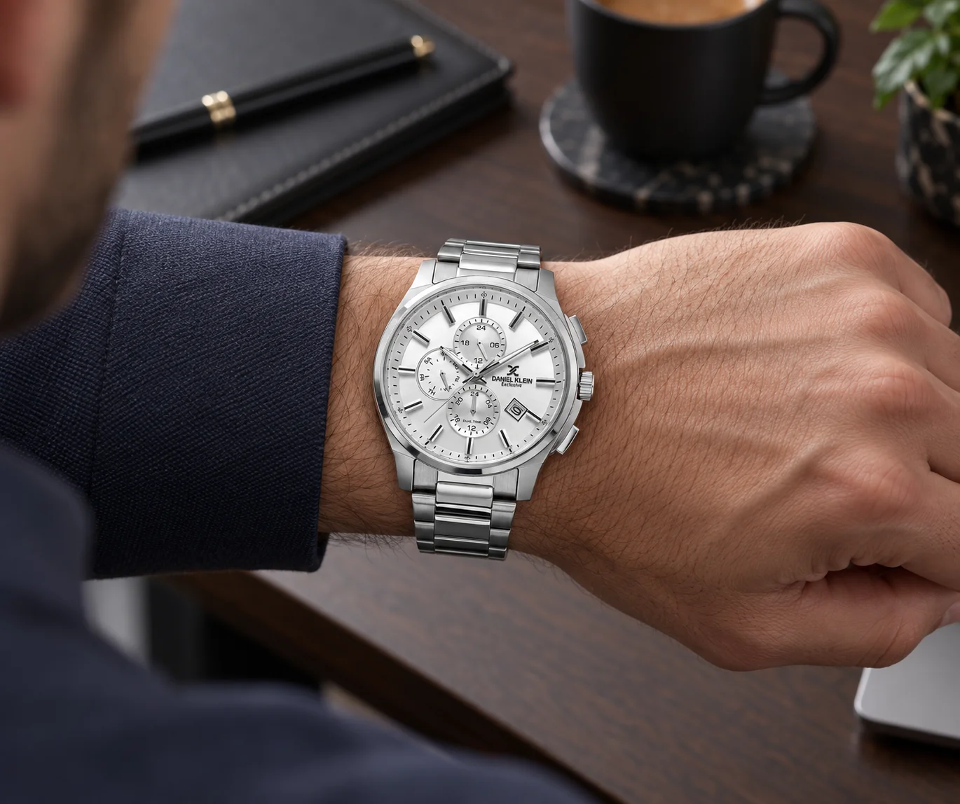 Daniel Klein Exclusive DK.1.14350-1 - Ceas barbatesc argintiu quartz [2]