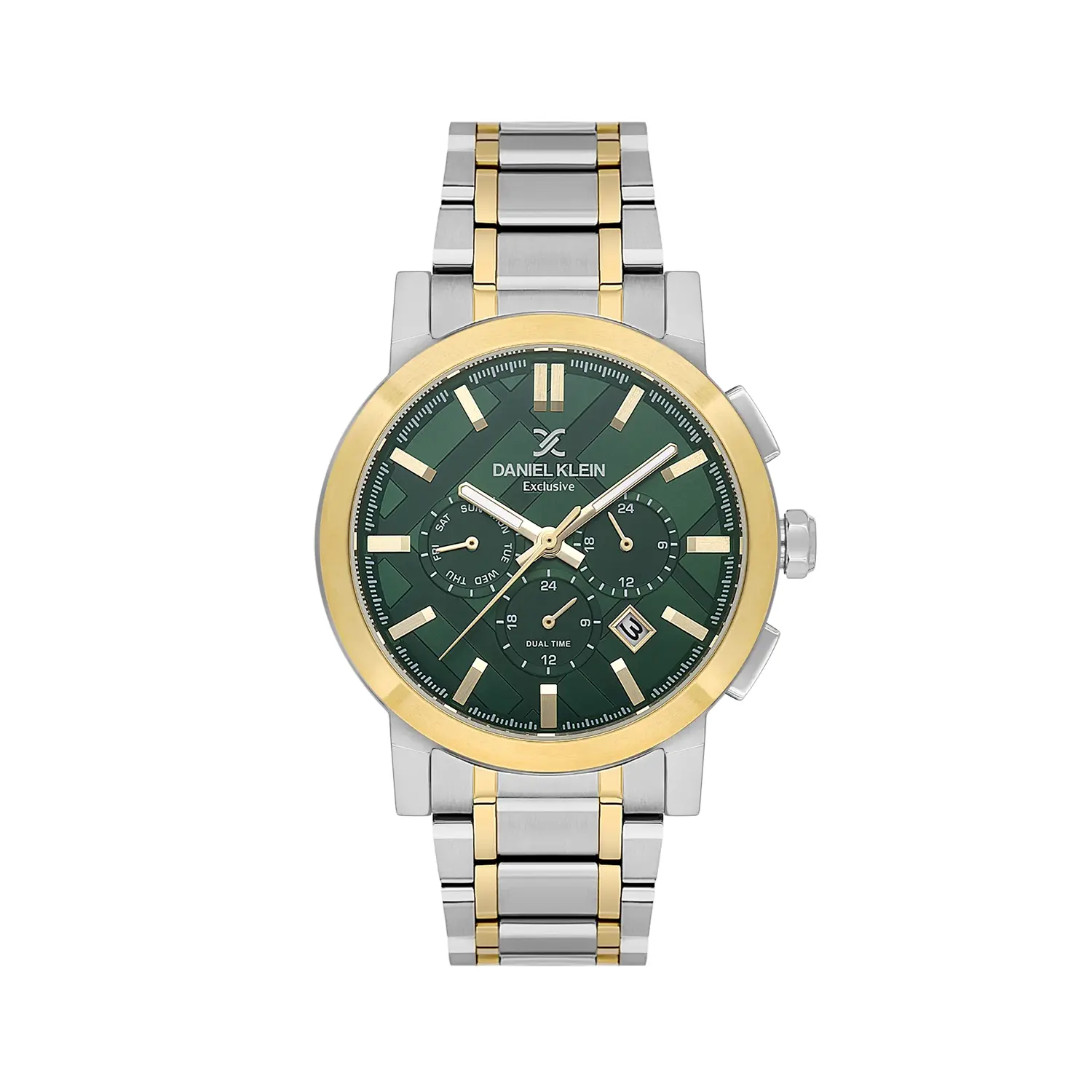 Ceasuri si Ochelari - Daniel Klein Exclusive DK.1.14352-5 - Ceas barbatesc quartz verde, auriu si argintiu