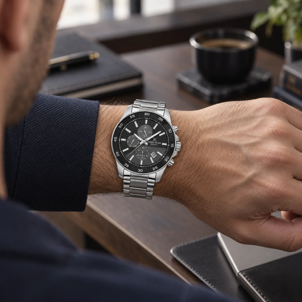 Daniel Klein Exclusive DK.1.14353-2 - Ceas barbatesc quartz argintiu [2]
