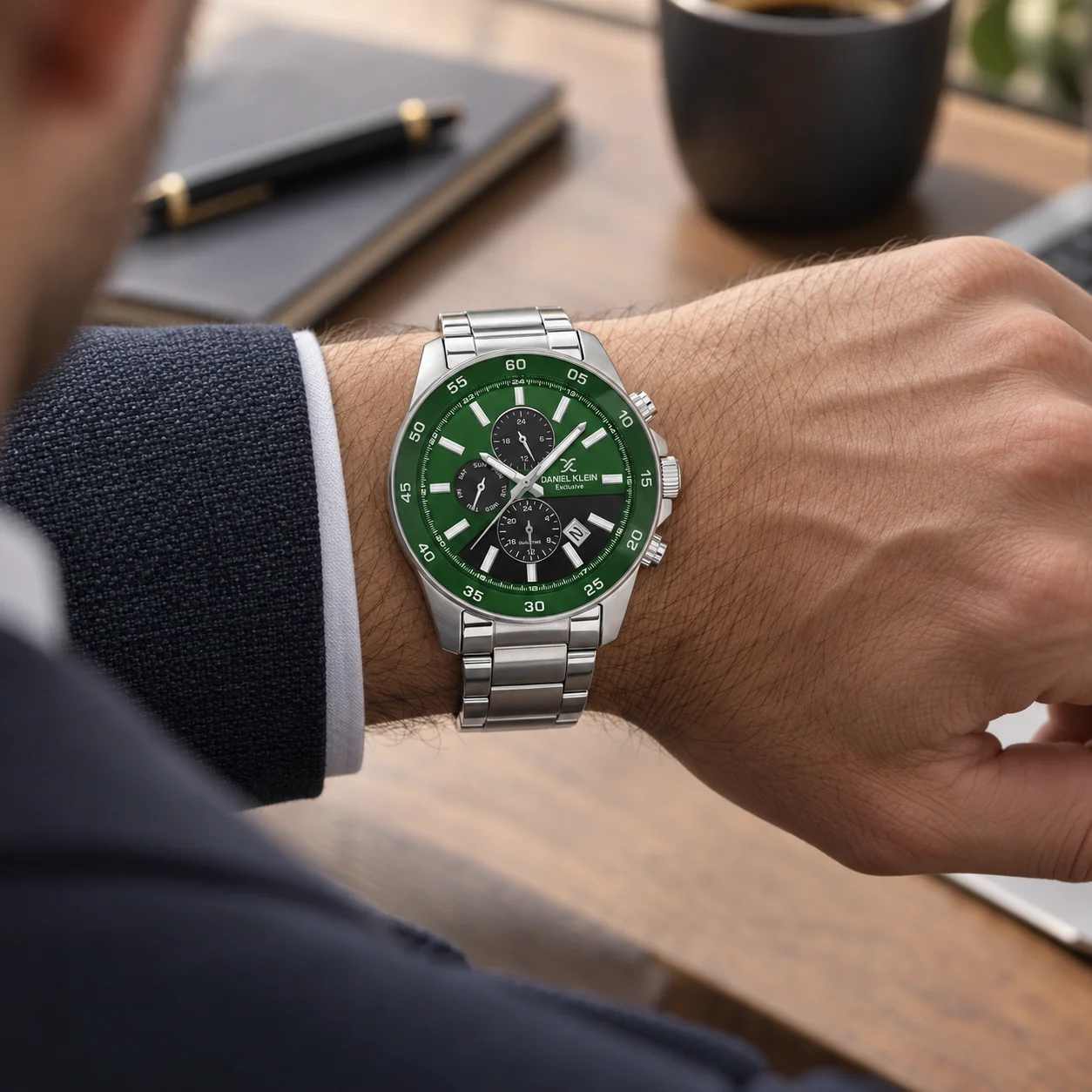 Daniel Klein Exclusive DK.1.14353-5 - Ceas barbatesc quartz argintiu [2]