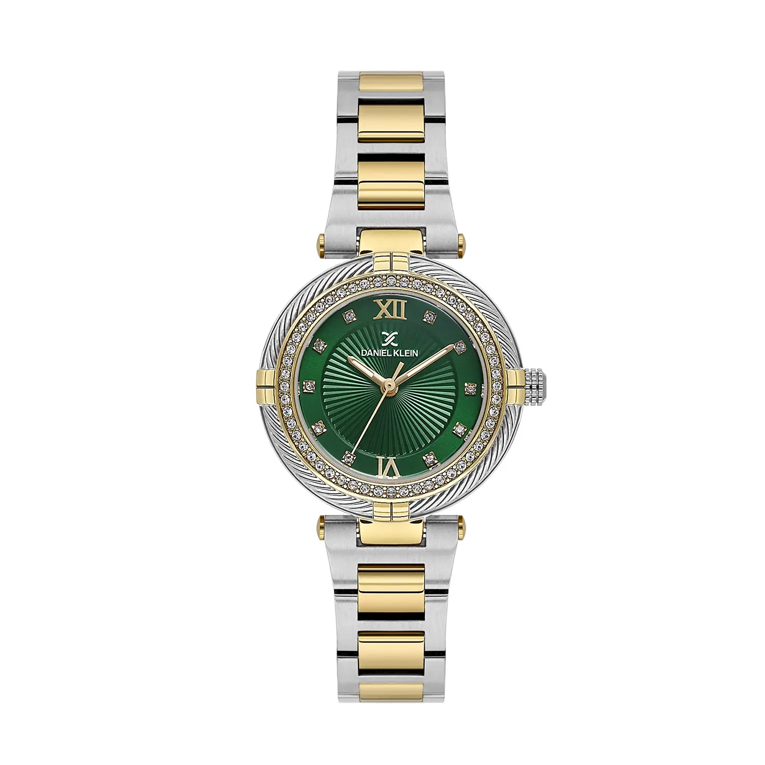 Ceasuri si Ochelari - Daniel Klein Premium DK.1.14295-4 - Ceas dama quartz verde, auriu si argintiu