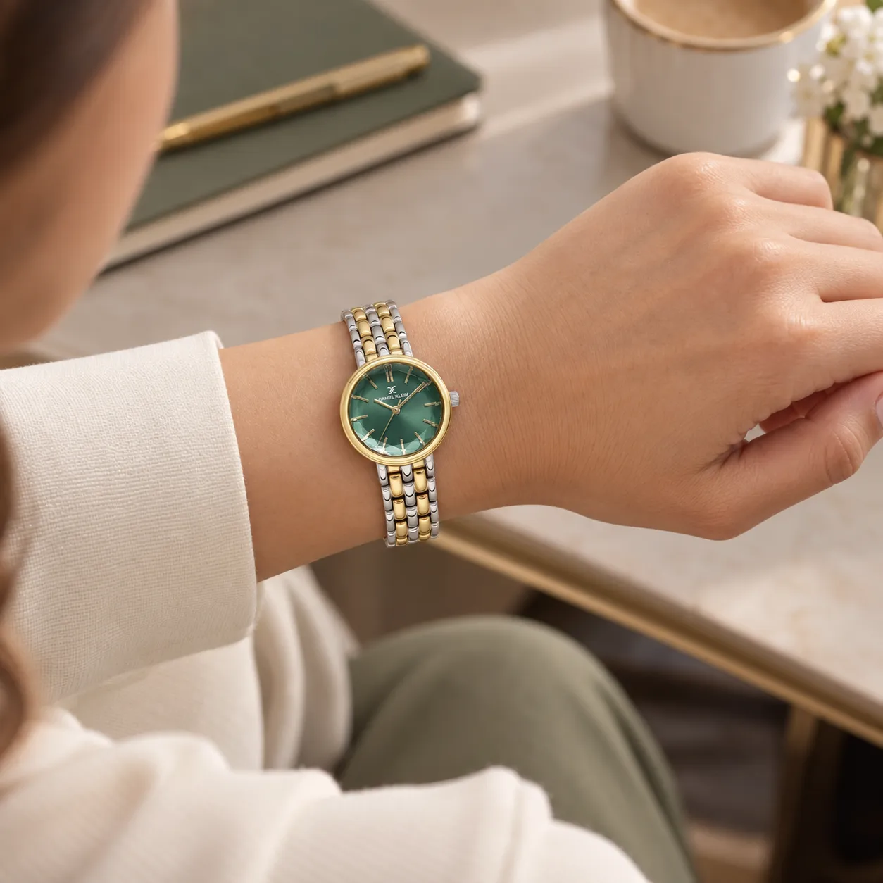 Daniel Klein Premium DK.1.14300-5 - Ceas dama quartz verde, auriu si argintiu [2]