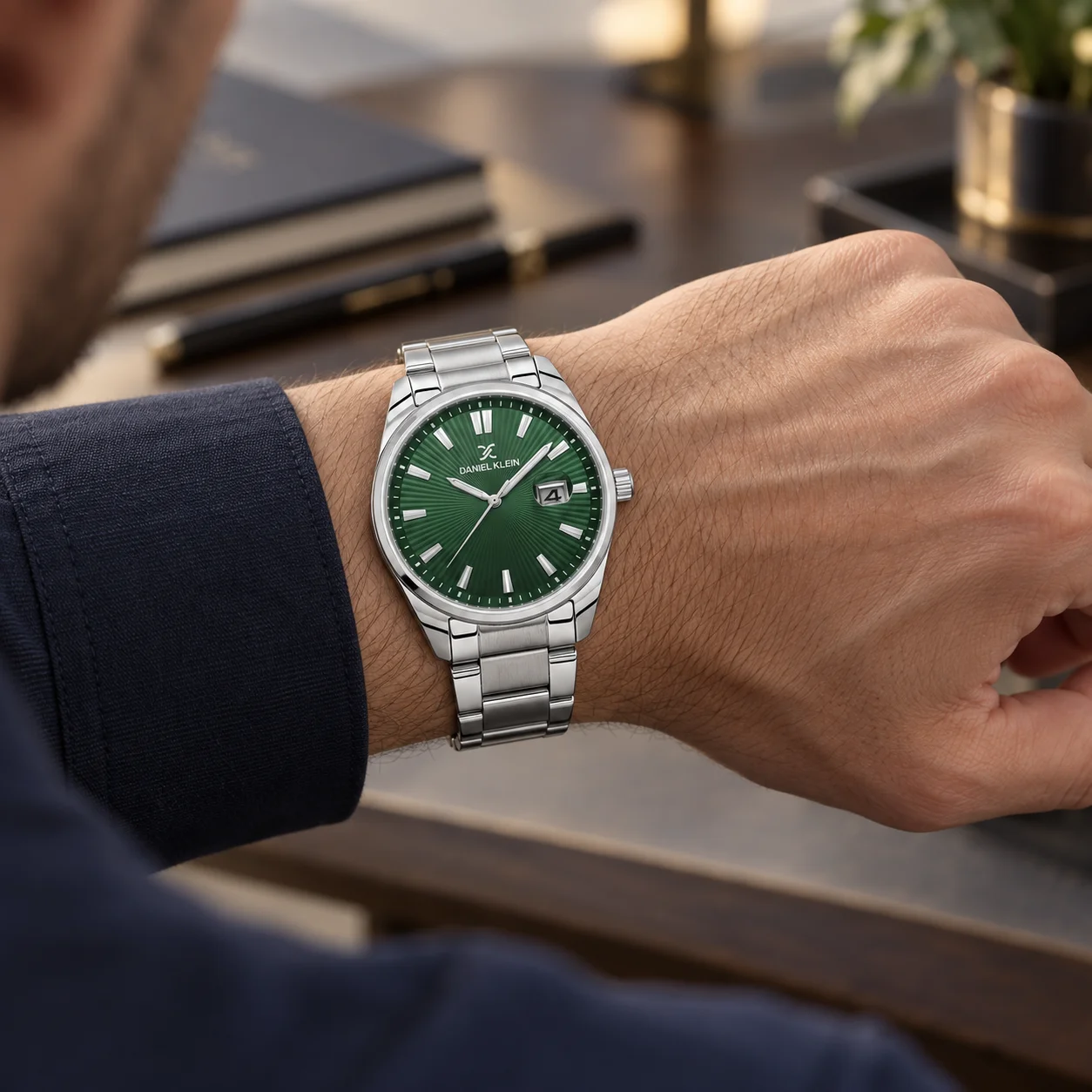 Daniel Klein Premium DK.1.14334-4 - Ceas barbatesc quartz argintiu cu cadran verde [2]