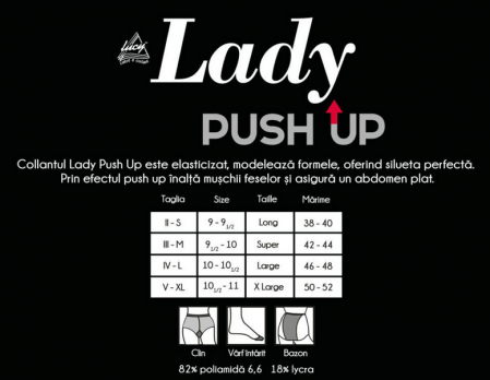 Dres dama de lux Lady Push Up, grosime 60DEN, culoare Negru [1]