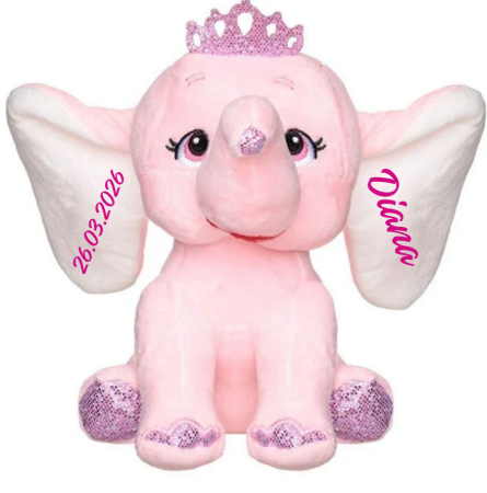 Jucării Personalizate - Elefant Personalizat cu Mesaj – Cadou Aniversar pentru Copii | e-CADOU