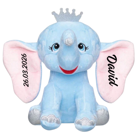 Jucării Personalizate - Elefant Personalizat cu Mesaj – Cadou Aniversar pentru Copii | e-CADOU