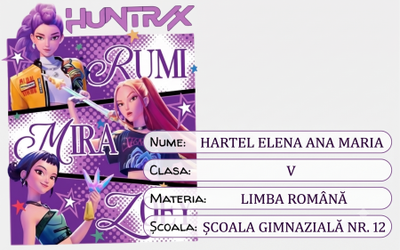 Etichete Școlare cu Nume Tematica Huntrix– Stickere Autoadezive pentru Copii ❤️ E-Cadou.com - e-CADOU [2]