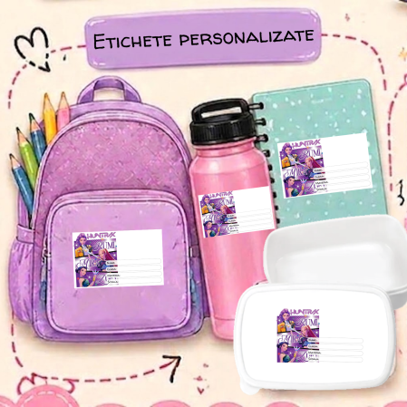 Scoli & Gradinite - Etichete Școlare cu Nume Tematica Huntrix– Stickere Autoadezive pentru Copii ❤️ E-Cadou.com - e-CADOU
