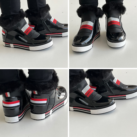 Ghete captusite de dama cu talpa joasa si blanita, negre, imblanite [1]