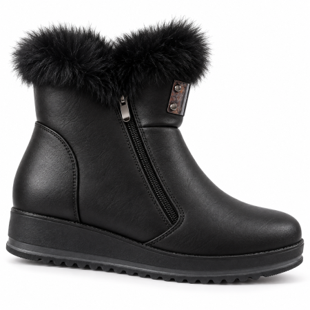 Ghete sport de dama cu talpa groasa, negre 8127 [2]