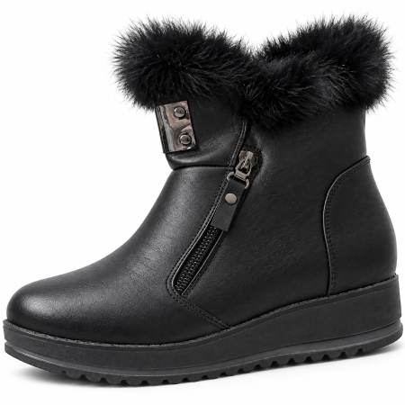 Ghete sport de dama cu talpa groasa, negre 8127 [3]