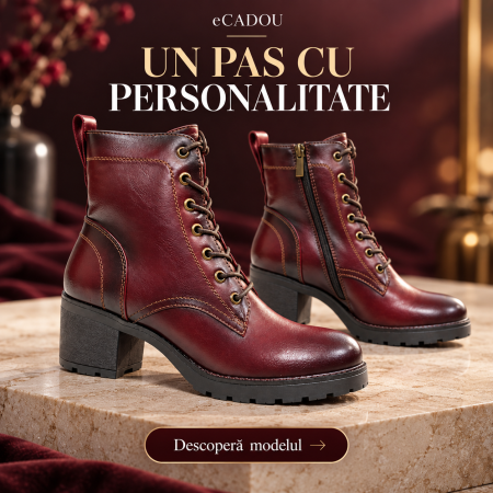 Ghete vatuite de dama cu toc 6cm, culoare bordo, cu fermoar si snur [1]