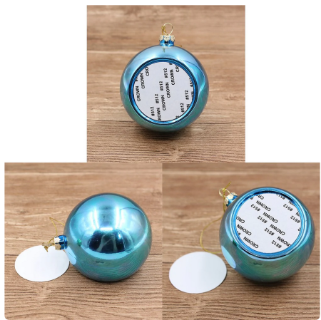 Glob argintiu pentru brad  personalizat cu poza Ø 6cm [5]