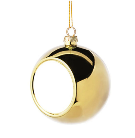 Glob auriu pentru brad  personalizat cu poza Ø 6cm [2]