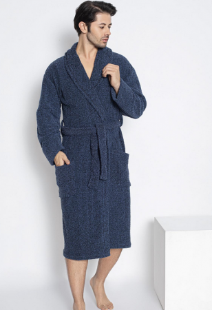 Halat de baie foarte gros fara gluga, buzunare si cordon in talie, design deosebit, bleomarin BAKB006 [0]